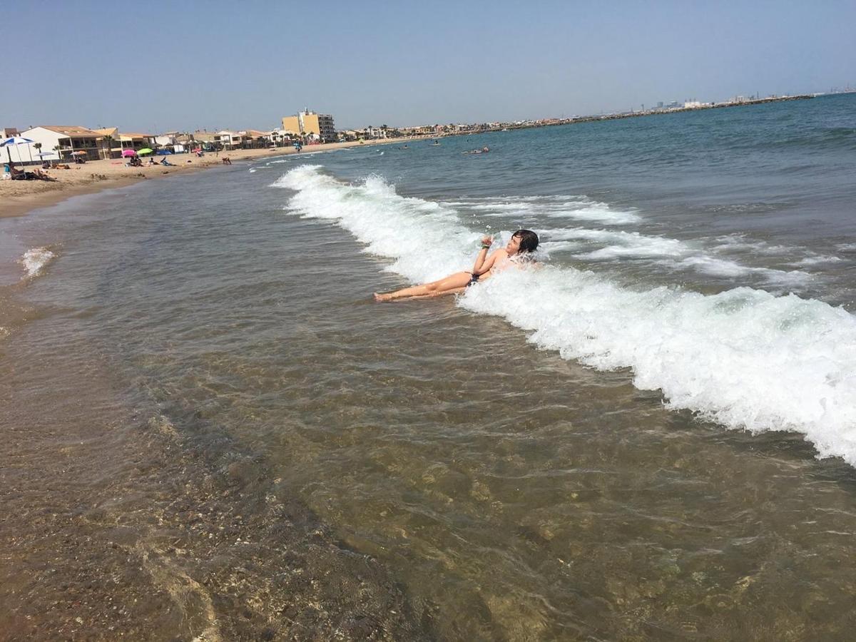 Apto Con Piscina En La Playa Cerca De Vlc Con Ac Daire Puçol Dış mekan fotoğraf